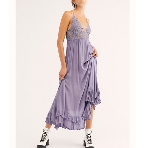 Free People Dresses & Skirts - HP! 🎉 Free people adella maxi slip dress slate